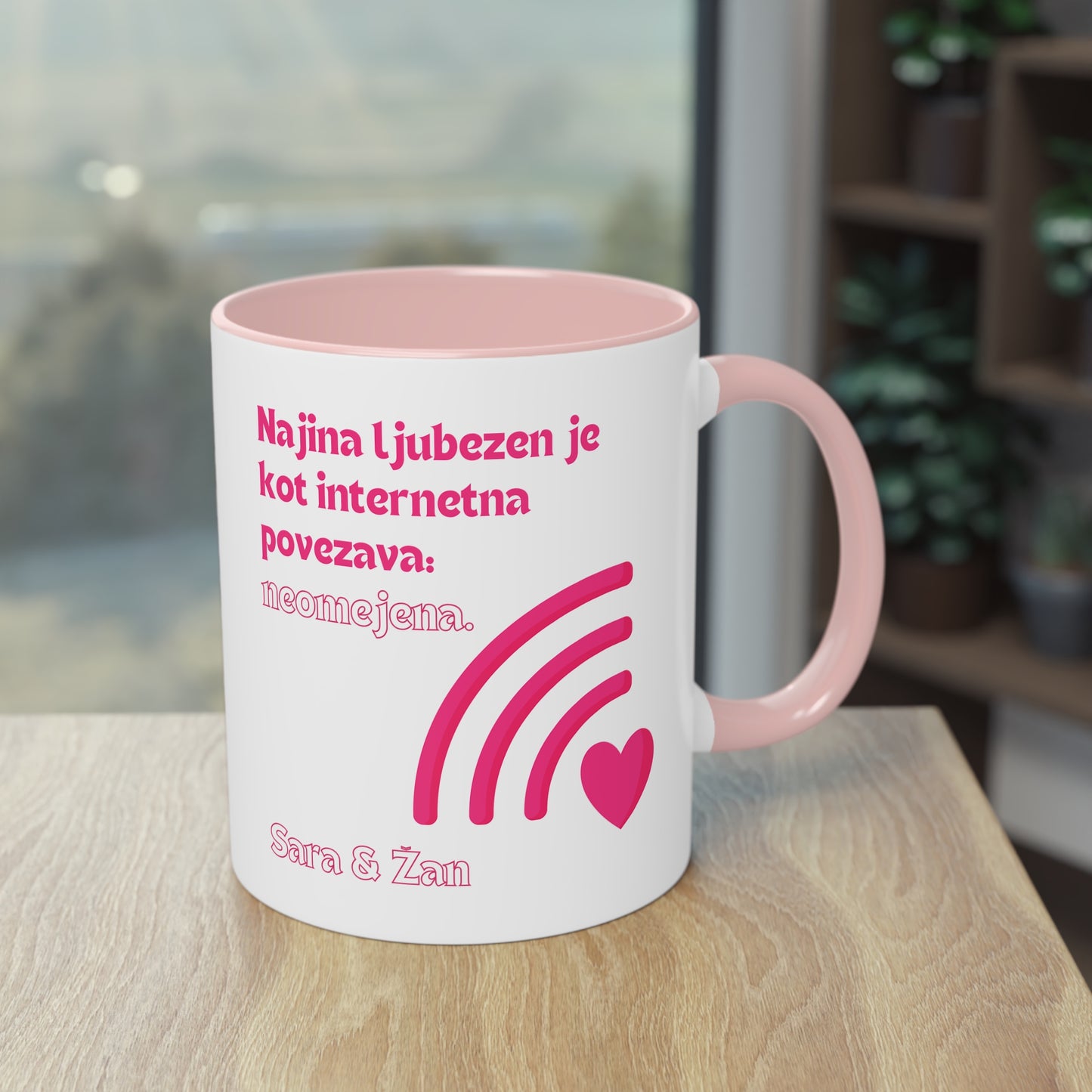 Personalizirana skodelica "Najina Ljubezen je kot Internetna Povezava. Neomejena"